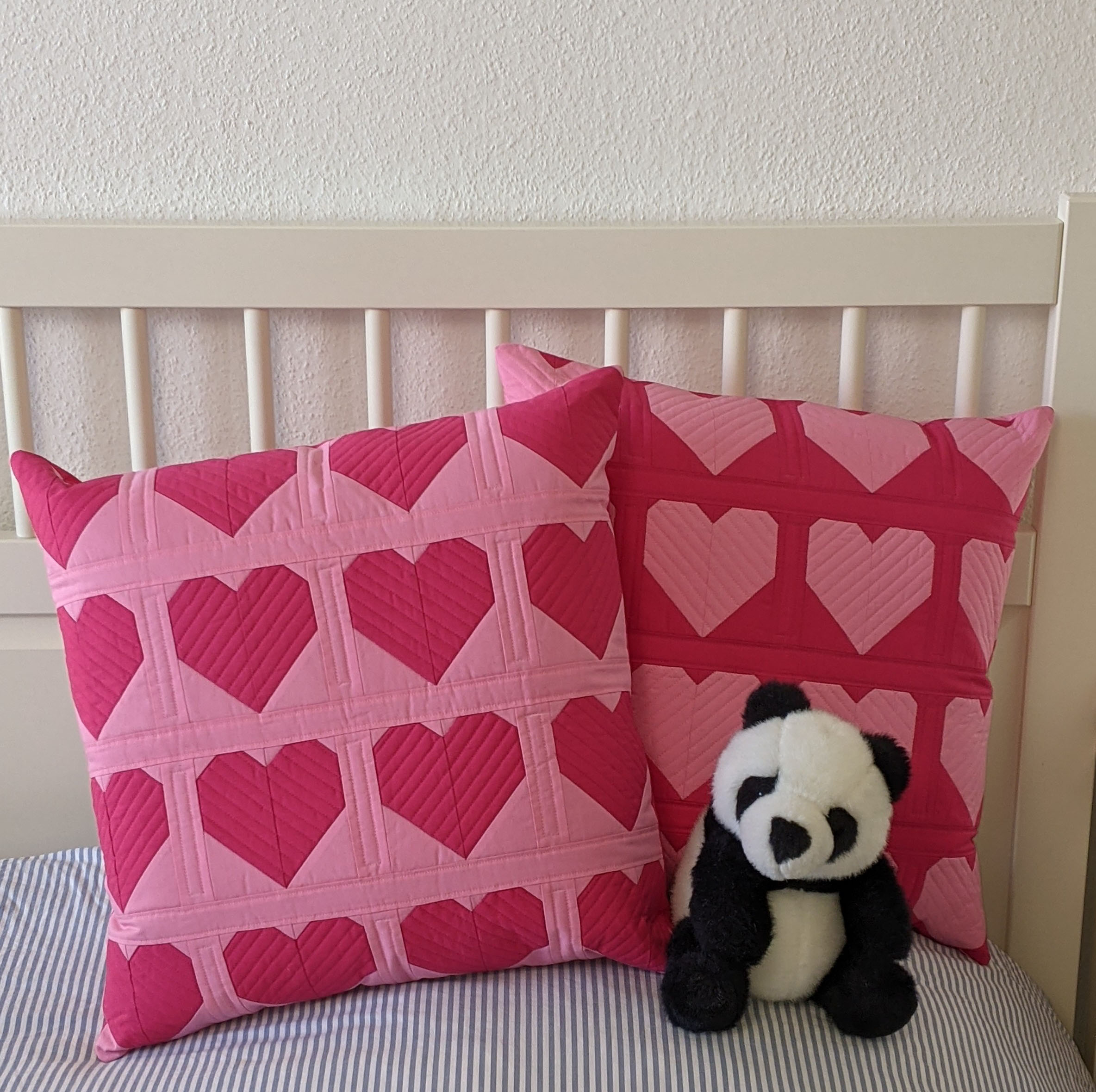 The ready quilted heart pillows